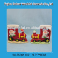 Decorative ceramic christmas train and ceramic santa claus